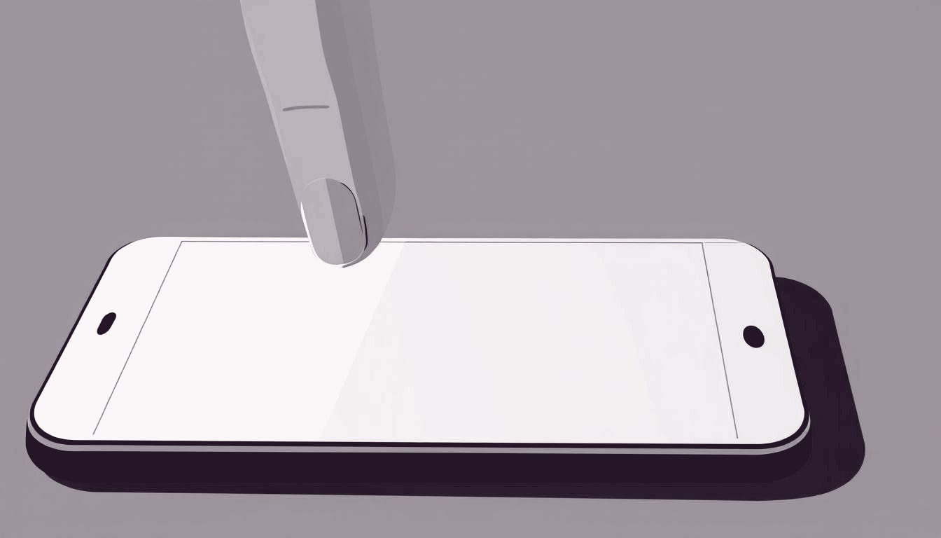 A fingertip hovering above a smartphone screen, frozen in mid‑air as if pausing before tapping a reply